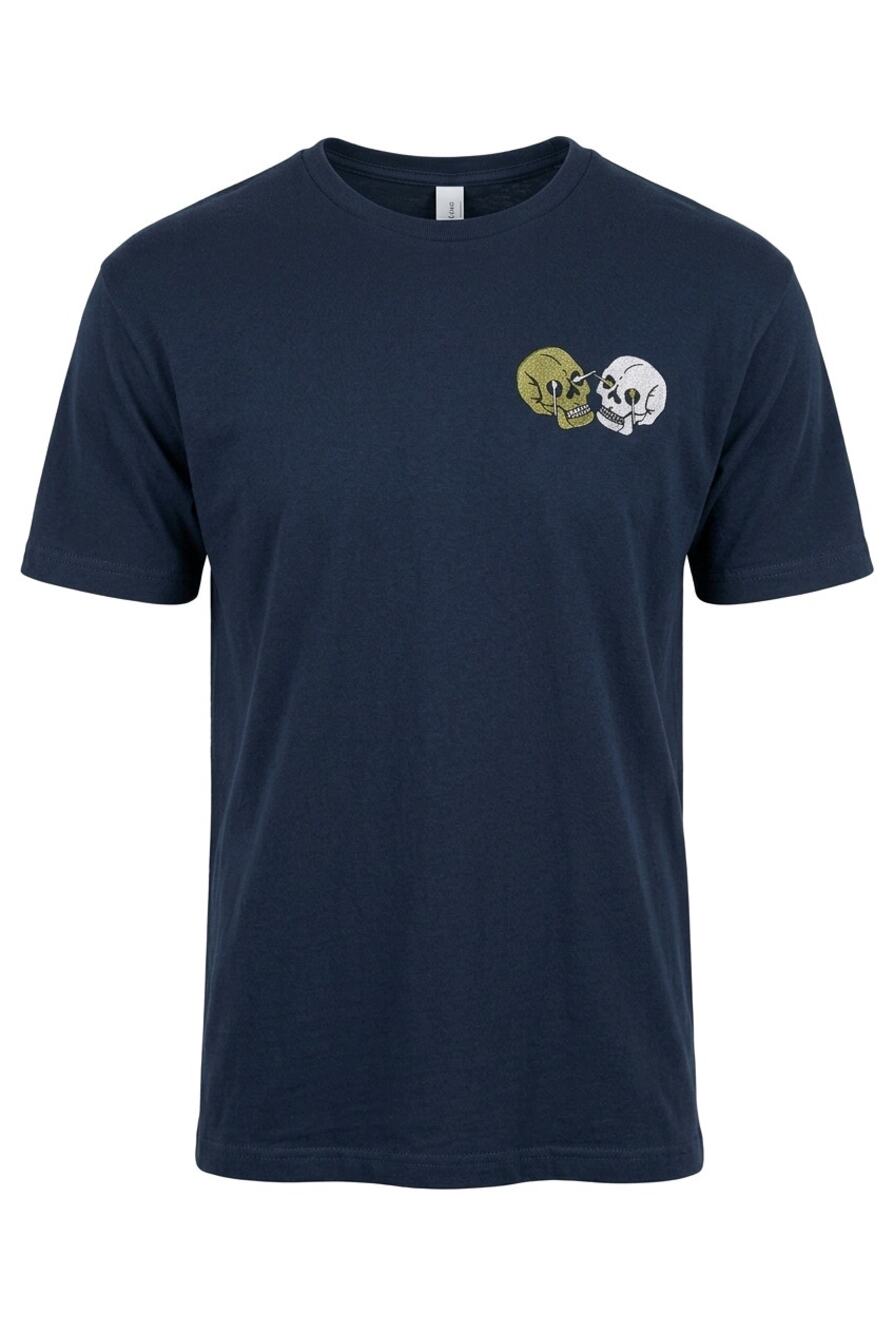 Electric Visual Double Vision Skull Graphic T-Shirt XL Navy Blue Skateboard